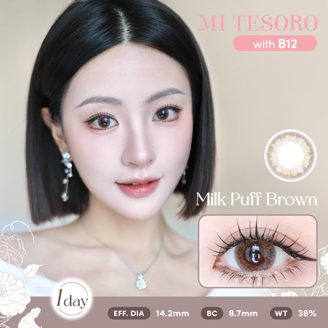 (Trial Pack)Milk Puff Brown-Mi Tesoro 1 Day Color Con 2pcs