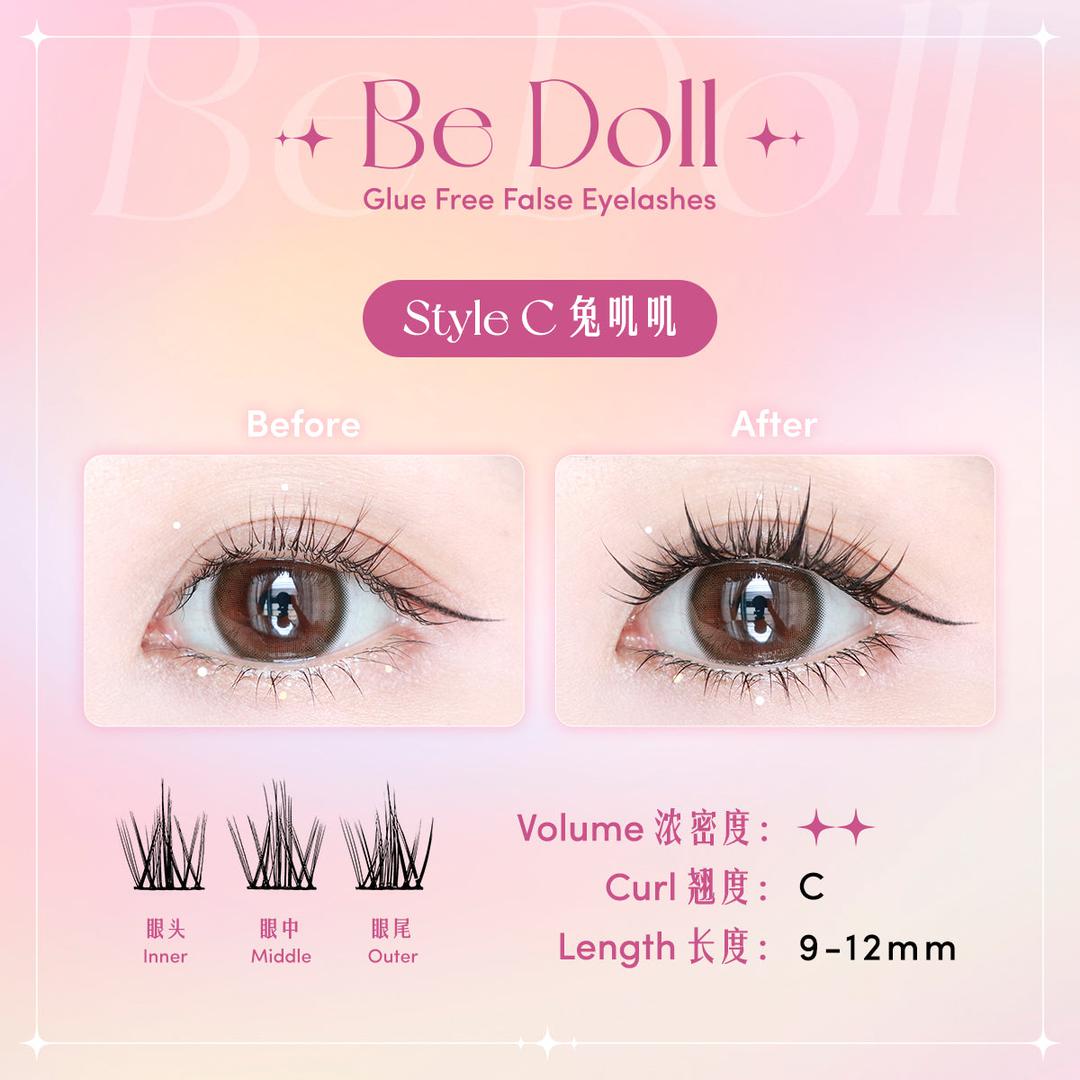 Be Doll Glue free False Eyelashes -Style C