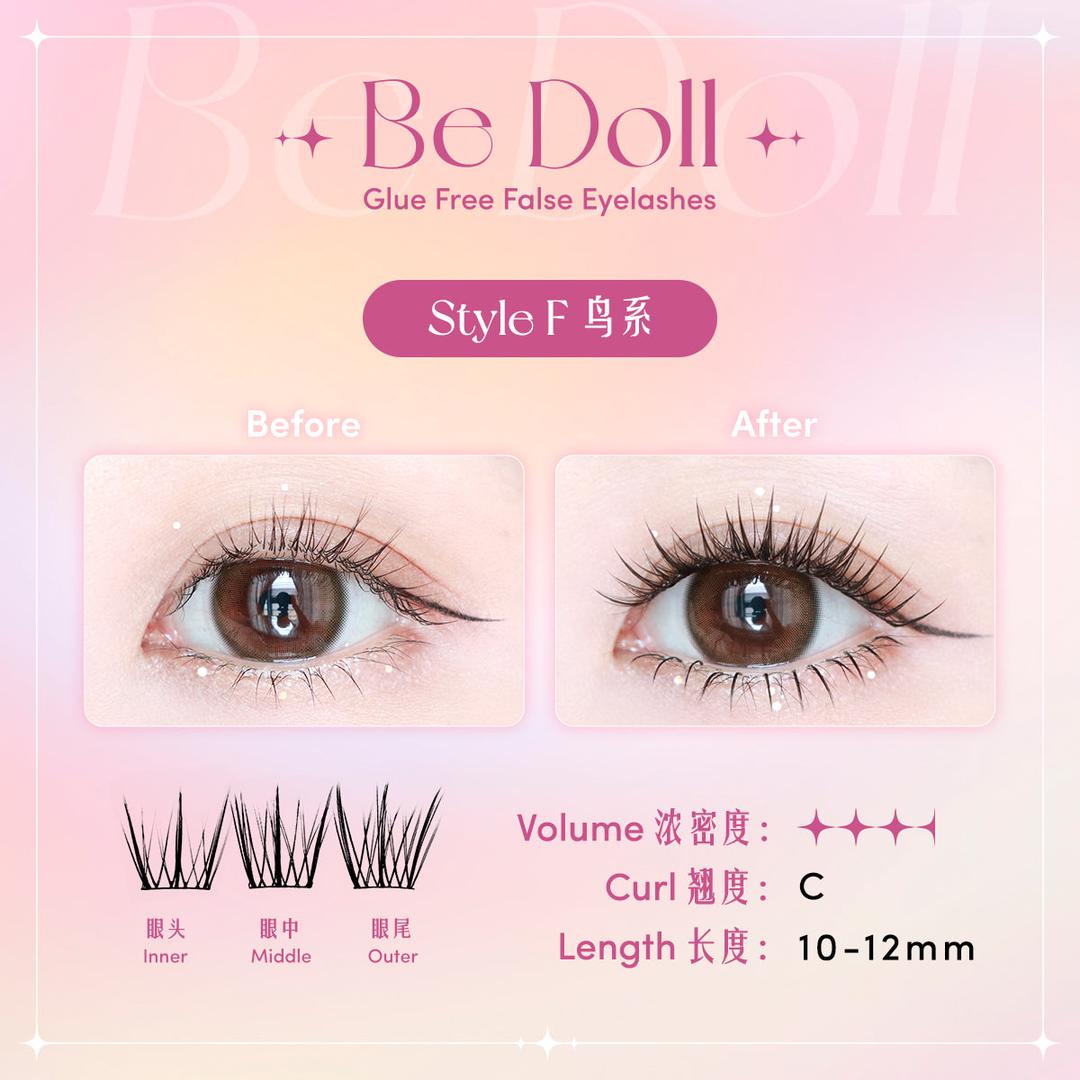 Be Doll Glue free False Eyelashes -Style F